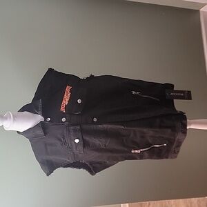 Mens Rockstar denim sleeveless jacket
